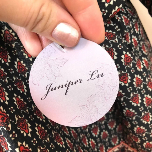 Juniper Ln | Red & Black Pattern Kimono - Picture 3 of 6